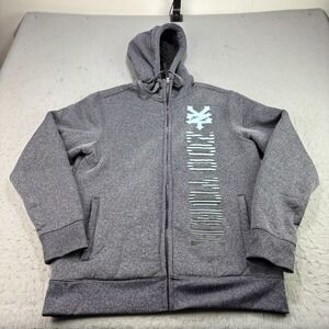 Zoo York Hoodie Men Large Blue Full Zip Skater Graphic Casual Jacket Vintage Y2K
